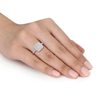 Miabella's Carat T.W. טבעת אירוסין של יהלום סטרלינג