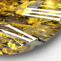 Designart 'צהוב פוגש אפור אפור ארטה II' שעון קיר מודרני
