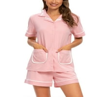 מציאות ייחודיות חולצת כפתור לנשים עם מכנסיים קצרים של ערכות שינה של פיג'מה