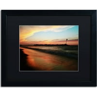סימן מסחרי אמנות Lakeview Sunset אמנות בד מאת ג'ייסון שפר, שחור מט, מסגרת שחורה