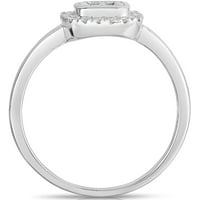 קראט T.W. יהלום 10KT טבעת הבטחה מזהב לבן עם יהלומים איכותיים של HI I2I