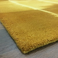 סגנון שיבורי בעבודת יד 5 '8' רגל שטיח אזור צמר מלבני - גיבוי מאוחר כותנה - שטיח מקורה, זהב