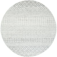 אריגים אמנותיים שטיח שטח גיאומטרי אלעזיז, אוף-ווייט, עגול 7'10