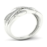 קראט T.W. יהלום 10KT טבעת אופנה זהב לבן