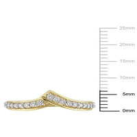 קראט T.W. יהלום 10KT טבעת שברון זהב צהוב