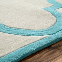 שטיחי שטיחים כחולים מצולמים ביד פז מצופה אזור פוליאסטר עכשווי