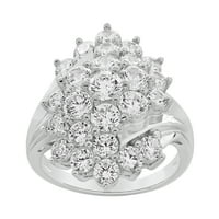 תכשיטים משובחים תכשיטים סטרלינג כסף מדומה טבעת קוקטייל יהלום לבן