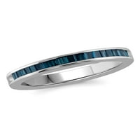 טבעות יהלומים של תכשיטנים לנשים - 0. תכשיטי טבעת יהלומים כחולים - להקות כסף סטרלינג לנשים - טבעת מאת JewelerSclub