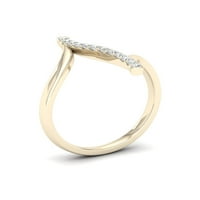 1 6CT TDW יהלום 10K טבעת אופנה עקומת זהב צהובה
