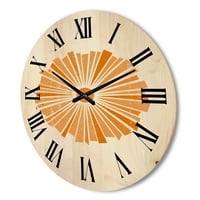 עיצוב 'אורנג' קורן שמש אני 'שעון קיר עץ מודרני