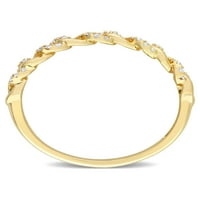 קראט T.W. יהלום 14KT טבעת קישור מיני זהב צהוב