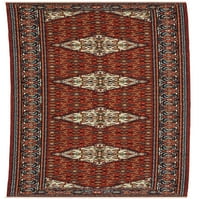 שטיח רץ מזרחי מסורתי של וינס, כחול אדום 1, 2 '6'