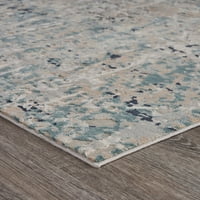 שטיח מבטא מופשט נייטרלי במצוקה, כחול אפור, 1 '10 3'