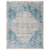 שטיח אזור פרחים מזרחי של שיבן דיקון, אפור כחול, 8 '10'