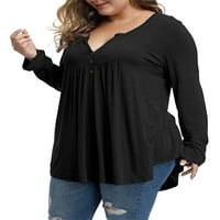 חולצת הנלי פלוס נשים בגודל של נשים שרוול ארוך V