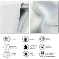 Designart 'דפוס קונוסים אורן על לבן' מודרני ועכשווי של לוח וילון