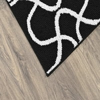 עמוד התווך טפטף שחור לבן רגל שטיח אזור