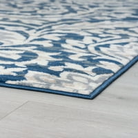 שטיח מסורתי שטיח גיאומטרי כחול כהה רץ מקורה קל לניקוי