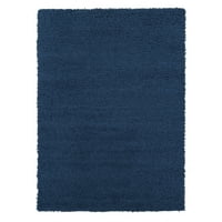 שטיח שטח מוצק עכשווי שאגי אולטימטיבי, כחול כהה, 7'10 על 9 ' 10
