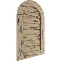 Ekena Millwork 40 W 24 H Timberthane Pecky Cypress Round Top Fau Wood Non-Functural Vent Vent, Primed