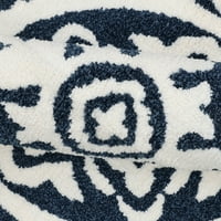 עמוד התווך מדליון קטיפה שטיח מבטא צבעי חיל הים, 30x45