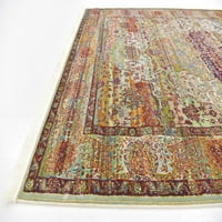 אוסף נול ברקואה ייחודי שטיח אזור וינטג 'מלבני מסורתי, חום בז', 48 6