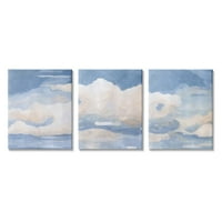Stupell Industries Sky Blue Cloud Scape מסורתי ציור טבע קנבס קיר עיצוב אמנות מאת אמה קרוליין, יצירה, 16