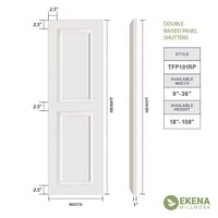 עבודת טחנה של Ekena 15 W 51 H True Fit PVC שני תריסי פאנלים מוגבהים שווים, לא גמורים
