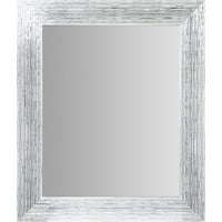 מרקם לבן ומוסגר כסוף מראה קיר קיר 16 x20 על ידי פתרונות גלריה