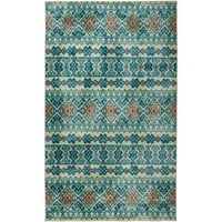מוהוק ביתי פריזמטי אימוגני טורבס מעבר מרוקאי פסים שטיח שטיח שטח מודפס, 8'x10 ', teal