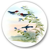 עיצוב 'עתיק' Hummingbird II 'אמנות קיר מתכת מעגל מסורתי - דיסק של 29