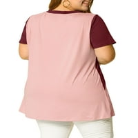 מציאות ייחודיות לנשים פלוס גודל גודל קיץ בלוק חולצה חולצה טוניקה שרוול קצר