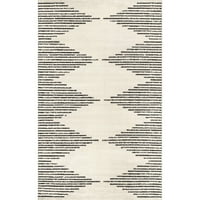 שטיח שטיח פסי יהלום רומינה, 8 '10', שחור