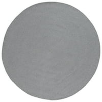 שטיח אזור מוצק של בריילון קלוע, כחול אפור, 4 '4' סיבוב